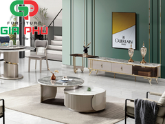 Bàn Trà tròn đôi - Bàn Sofa Hiện Đại Nhập Khẩu Cao Cấp F-E- Bàn Trà Sofa Tam Kỳ
