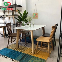 Bộ bàn ăn mặt đá Howard 4 ghế Pinnstol 7 nan - BBG10