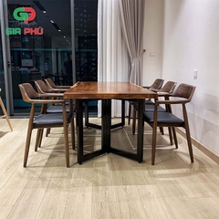 Bộ bàn ăn gỗ nguyên tấm me tây 6 ghế hiroshima - BBG19