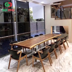 Bộ bàn ăn gỗ nguyên tấm me tây 12 ghế Kai - BBG20