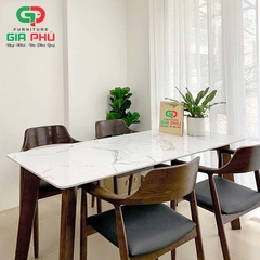 Bộ bàn ăn mặt đá Howard 4 ghế gỗ Hiroshima - BBG14