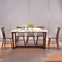 Bộ Bàn Ăn Mặt Đá Conrde 6 Ghế Song Tiện Pinnstol - BBG34