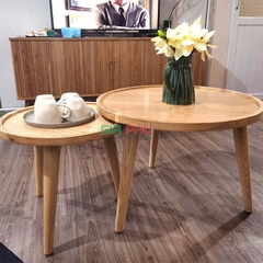 Cặp bàn trà đôi tròn gỗ sồi Simple - BT10