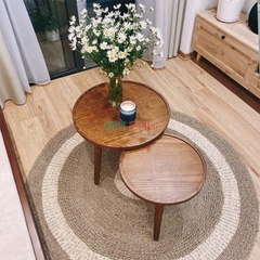 Cặp bàn trà đôi tròn gỗ sồi Simple - BT10