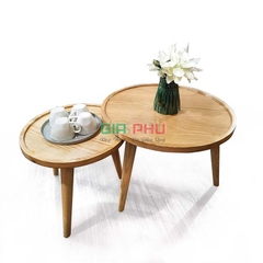 Cặp bàn trà đôi tròn gỗ sồi Simple - BT10