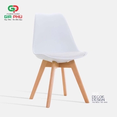Ghế ăn cafe Eames mặt nhựa chân gỗ Herman Vitra - E9