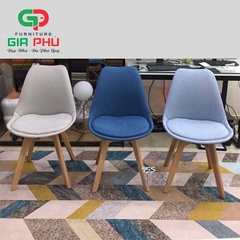 Ghế ăn ghế cafe Eames bọc vải nỉ chân gỗ - E9V