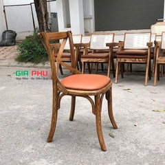 Ghế Bistro gỗ tần bì mặt nệm da - G20B