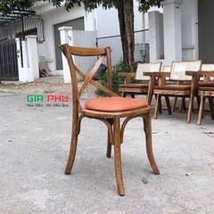 Ghế Bistro gỗ tần bì mặt nệm da - G20B