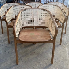 Ghế cafe gỗ mây Cane Armchair - G45