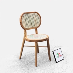Ghế gỗ thonet mặt ngồi mây lưng mây tròn - G37