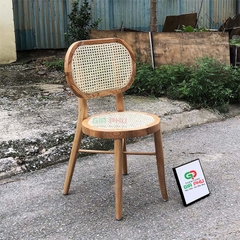 Ghế gỗ thonet mặt ngồi mây lưng mây tròn - G37