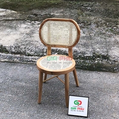 Ghế gỗ thonet mặt ngồi mây lưng mây tròn - G37