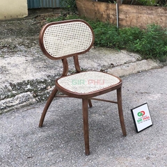 Ghế gỗ vienna thonet mặt ngồi mây lưng mây - G38
