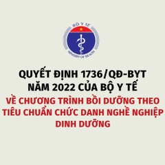 Quyết định 1736/QĐ-BYT năm 2022 của Bộ Y tế về Chương trình bồi dưỡng theo tiêu chuẩn chức danh nghề nghiệp dinh dưỡng