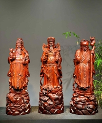 Bộ ba Ngài Tam Đa gỗ Vương Mộc Tử đàn đẹp