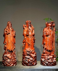 Bộ ba Ngài Tam Đa gỗ Vương Mộc Tử đàn đẹp