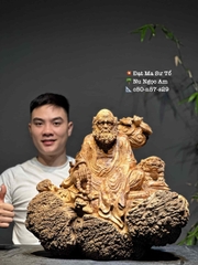 Tượng Ngài Đạt ma ngồi thiền tịnh gỗ nu ngọc am