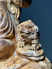 Tượng Ngài Đạt ma ngồi thiền tịnh gỗ nu ngọc am