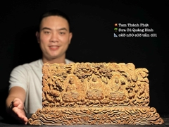 Tượng Tam Thánh Gỗ Sưa cũ Quảng Bình Đẹp