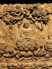 Tượng Tam Thánh Gỗ Sưa cũ Quảng Bình Đẹp