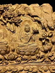 Tượng Tam Thánh Gỗ Sưa cũ Quảng Bình Đẹp