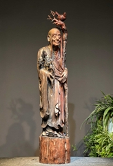 Tượng Ngài La Hán Trường Mi gỗ Trắc Đẹp