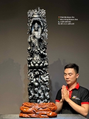 Tượng Quan âm Gỗ mun sừng đẹp