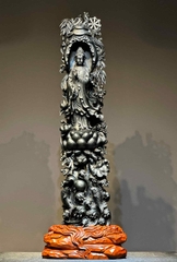 Tượng Quan âm Gỗ mun sừng đẹp