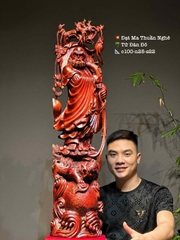 Tượng Ngài Đạt Ma Thuần nghê gỗ Vương Mộc Tử Đàn đẹp