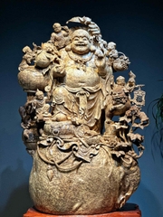 Tượng Ngài Di Lạc gỗ Nu ngọc am thơm