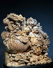 Tượng Ngài Di Lạc gỗ Nu ngọc am thơm