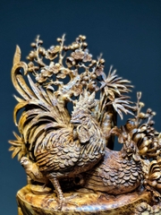 Tượng Gia Đình Gà Gỗ Nu Ngọc Am Đẹp