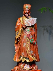 Tượng Ngài Khổng Minh Tiên Sinh gỗ tử đàn đỏ đẹp