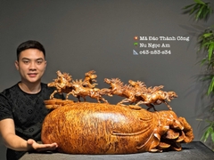Tượng Mã Đáo Thành Công Gỗ Nu Ngọc Am đẹp