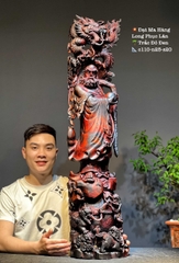 Tượng Ngài Đạt Ma Hàng Long Phục Lân gỗ trắc đỏ đen đẹp