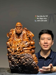 Tượng Ngài Đạt ma ngồi thiền tịnh gỗ nu ngọc am