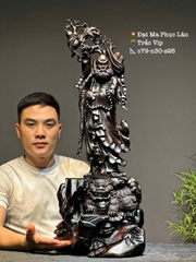 Tượng Ngài Đạt Ma Thuần nghê gỗ trắc  đẹp