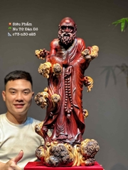 Tượng Ngài Đạt Ma sư tổ gỗ nu tử đàn đỏ đẹp