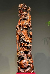 Tượng Ngài Đạt Ma Thuần nghê gỗ trắc đẹp