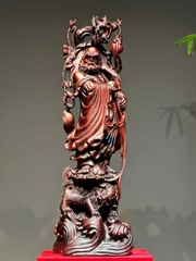 Tượng Ngài Đạt Ma Thuần nghê gỗ tử đàn đẹp