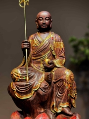 Tượng Ngài Địa Tạng Vương gỗ Vương mộc tử đàn đẹp