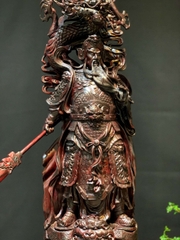 Tượng Ngài Quan Công Đứng Rồng Gỗ Tử Đàn Đẹp