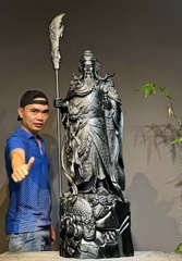 Tượng Ngài Quan Công Gỗ mun sừng đẹp