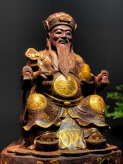Tượng Ngài Thần Tài Gỗ Vương Mộc Tử Đàn Đẹp