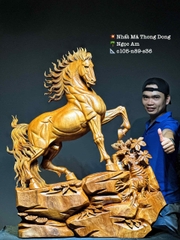 Tượng Nhất Mã gỗ ngọc am đẹp