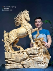 Tượng Nhất Mã Phi Thiên Gỗ Ngọc Am thơm