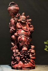Tượng di lạc Tam Phúc Gỗ Vương Mộc Tử Đàn đẹp