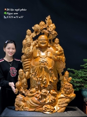 Tượng Di lạc  Vác Đào Gỗ ngọc am đẹp