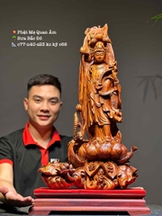Tượng quan âm Gỗ Sưa bắc đỏ đẹp